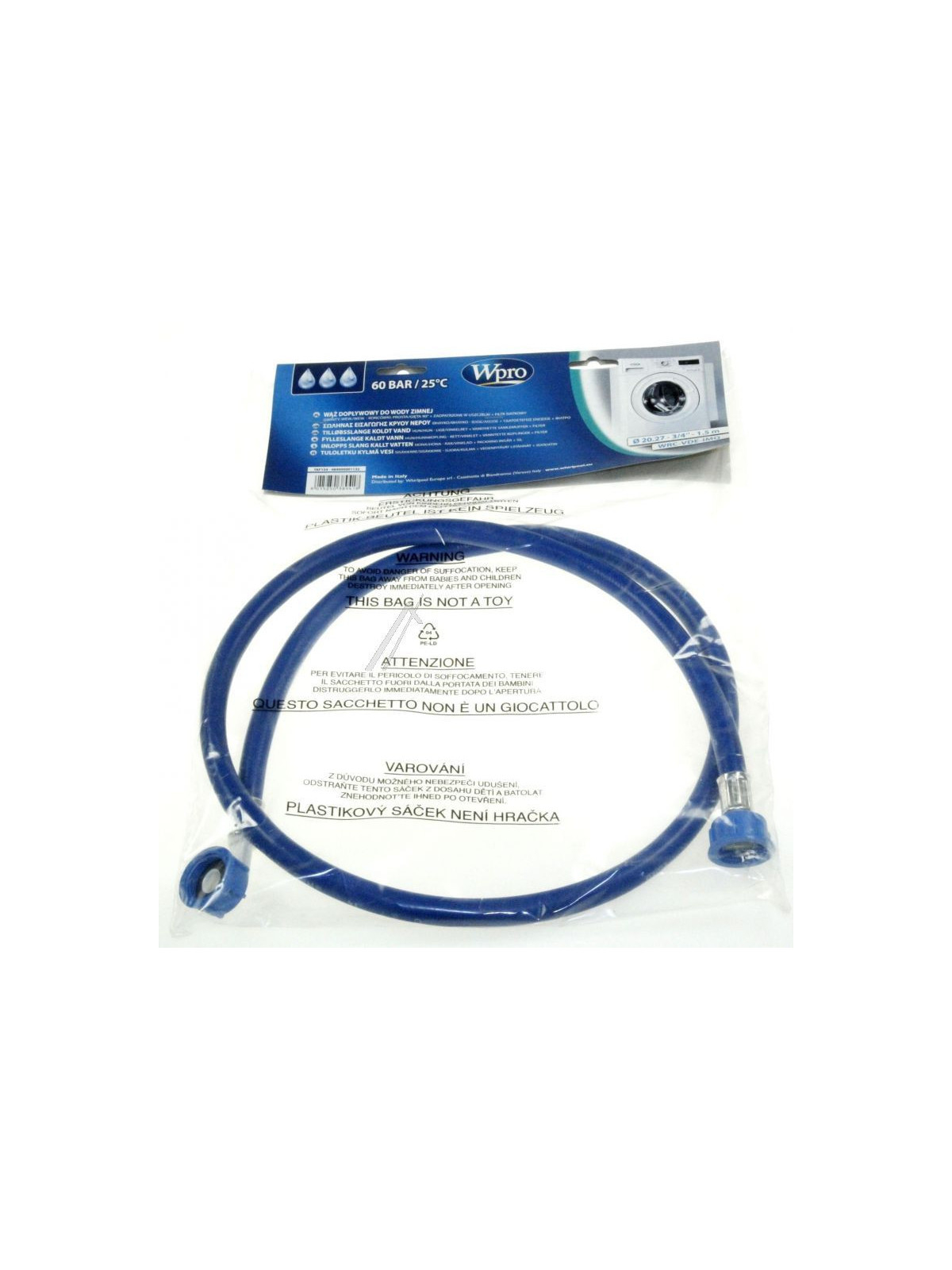 Bellavita tuyau d'eau alimentation droit/coudé 1,5m f/f - 484000001132 pour lave-linge bellavita cells75dds 530 034 453 510 683 000