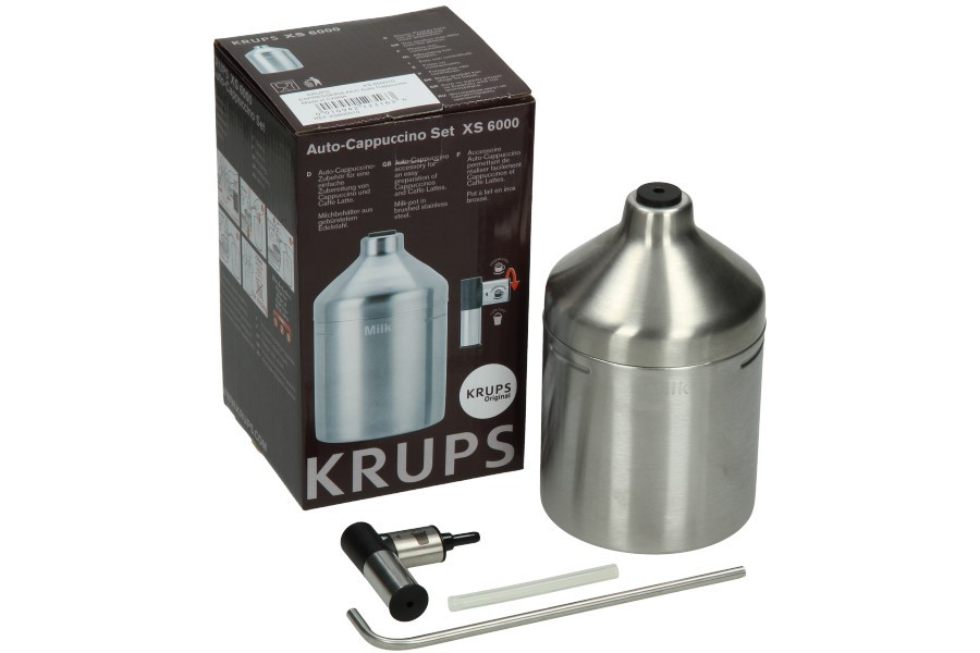 Krups accessoire cappuccino avec pot à lait en inox xs600010 pour cafetière et expresso / machine à café krups fully automatic