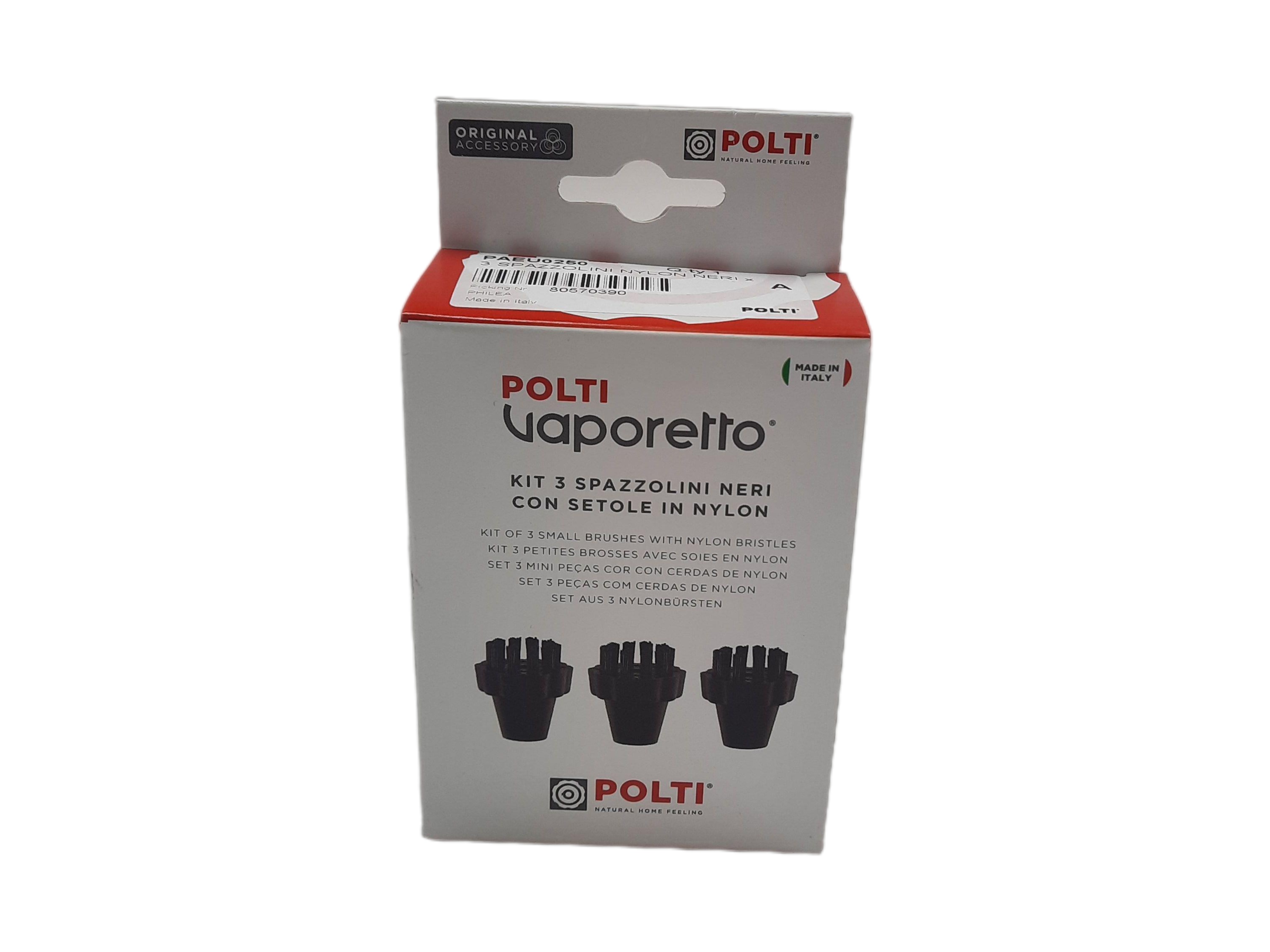 Polti lot de 3 brosses paeu0250 pour centrale vapeur - fer à repasser polti vaporetto plus kit novolt pteu0087