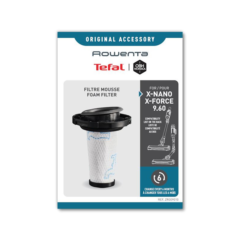 Rowenta filtre mousse separateur zr009010 pour divers electroménager rowenta rh2077wo/871