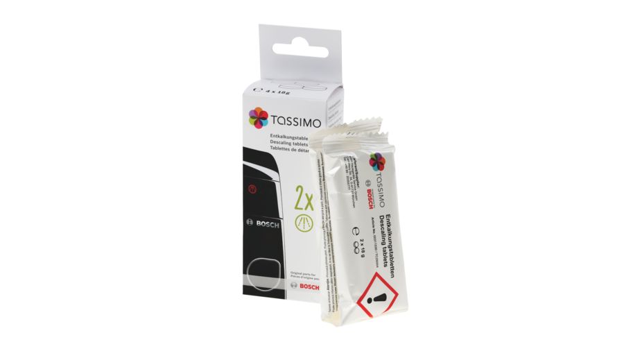 Bosch pastille de détartrage pour tassimo (pour 2 détartrages) 00311530 pour cafetière et expresso / machine à café bosch tas4211 tas4211/15