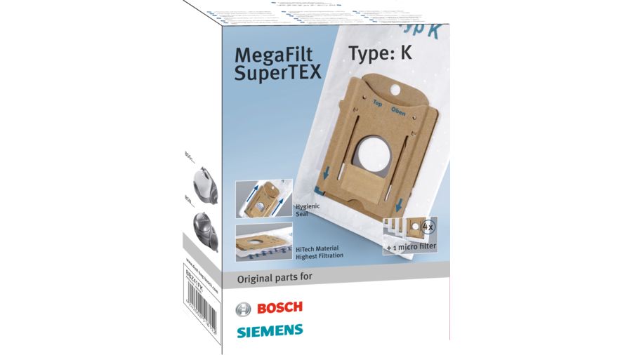 Bosch sac type k 00468265 pour aspirateur bosch vs01e210gb vs01e210gb/02