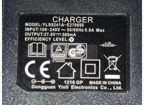 CHARGER 27V 0,5A 602726