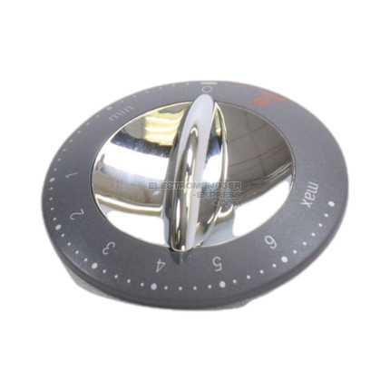 Bouton de commande gris chromeé à pulse