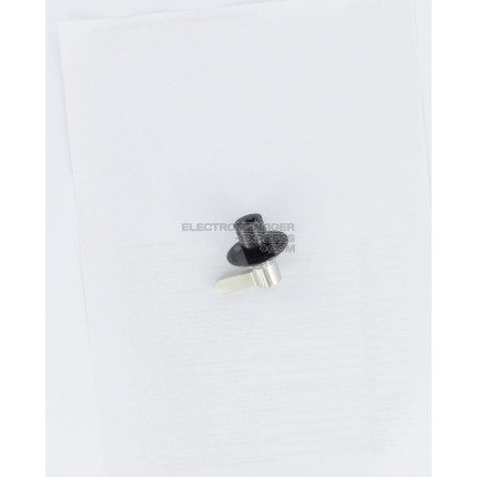 Bouton de contrôle noir inox chromé