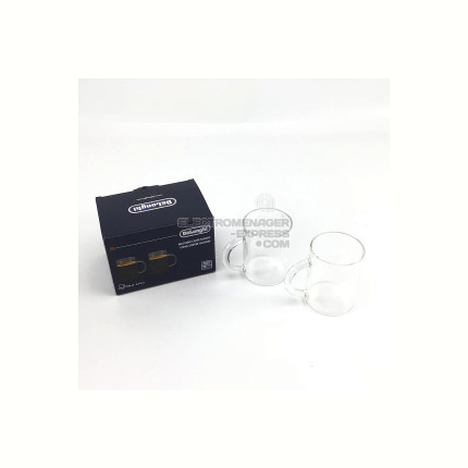 DeLonghi DLSC320 Ensemble de verres a cafe long americain tasse resistante en verre borosilicate confortable a tenir lavable