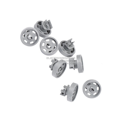 Kit roulettes pour panier inférieur de lave-vaisselle 8 pièces