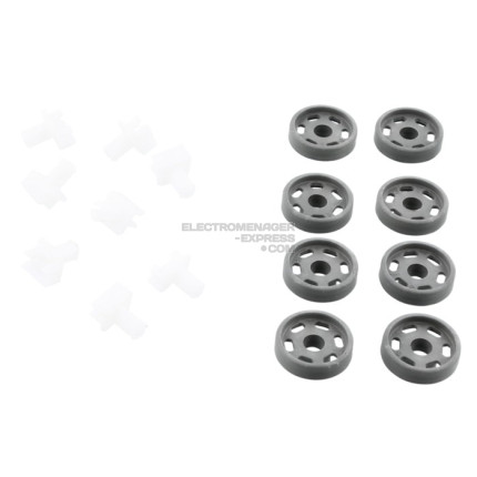 Kit roulettes pour panier inférieur de lave-vaisselle 8 pièces