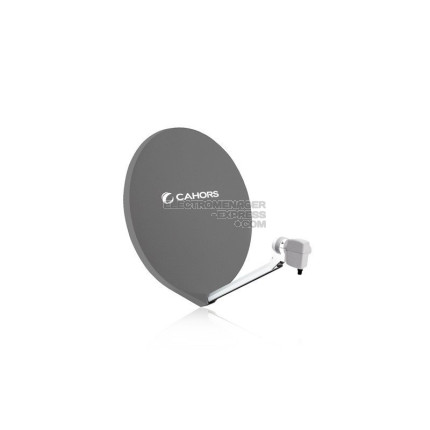 Parabole fibre 65cm grise ardoise couleur ral 7012 avec lnb