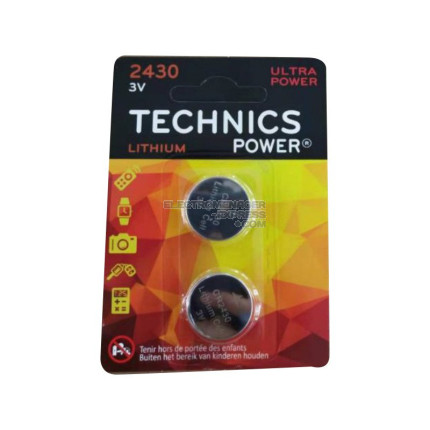Piles bouton cr2430 3v ultra power blister 2 piles