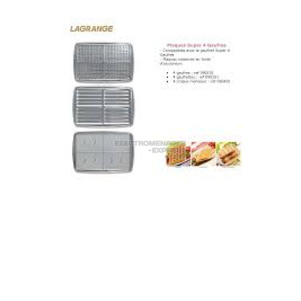 PLAQUE 4 GAUFRES 5X8 155X100MM SUPER 4 GAUFFRES