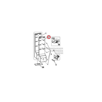 PLAQUE VERTICALE AR .CIRCULATION AIR (MULTIFLOW) H=915