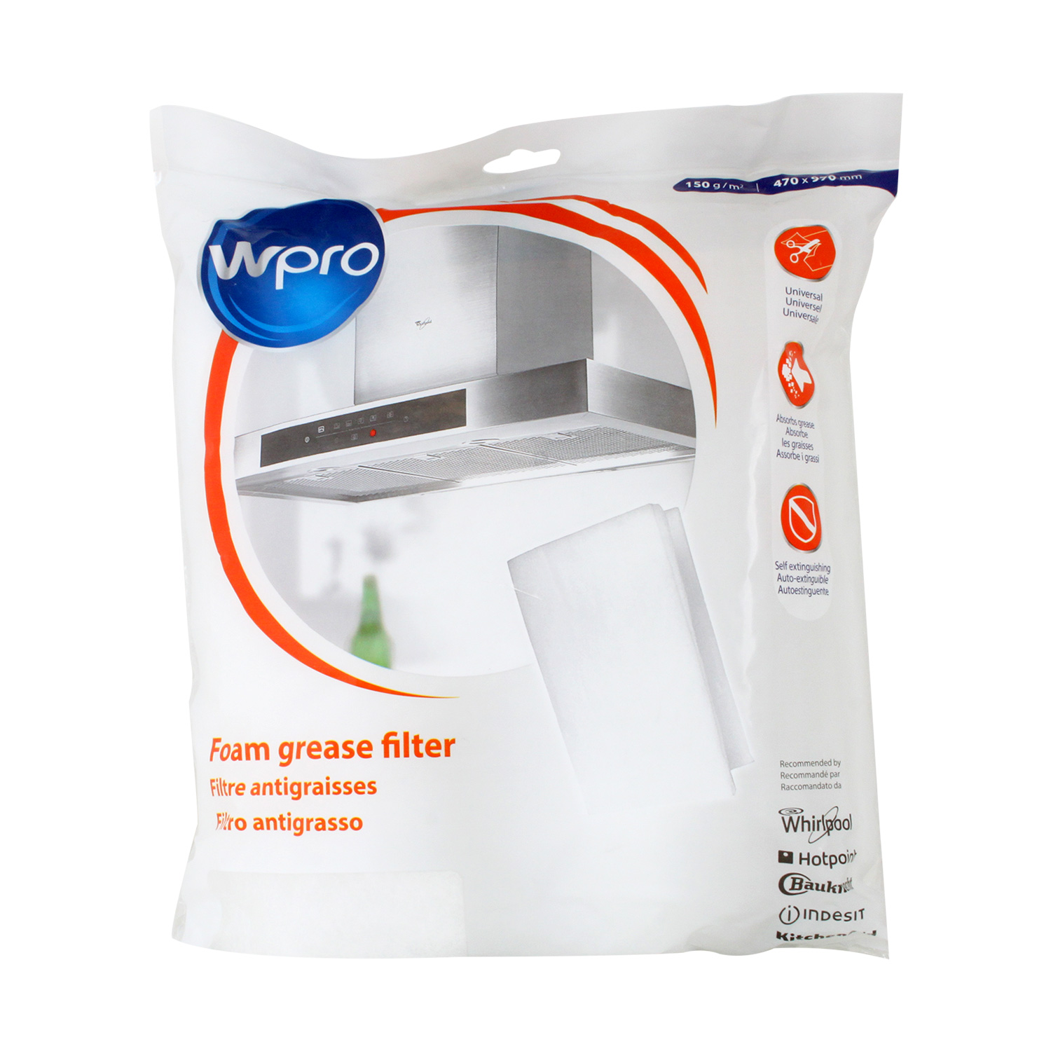 Philips filtre à graisse 470x970 150gr/m² 484000008523 pour friteuse philips