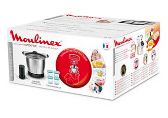 Moulinex bol 1,4l + pot (x4) xf387e10 pour robot de cuisine moulinex companion hf800a10/700 8000035058