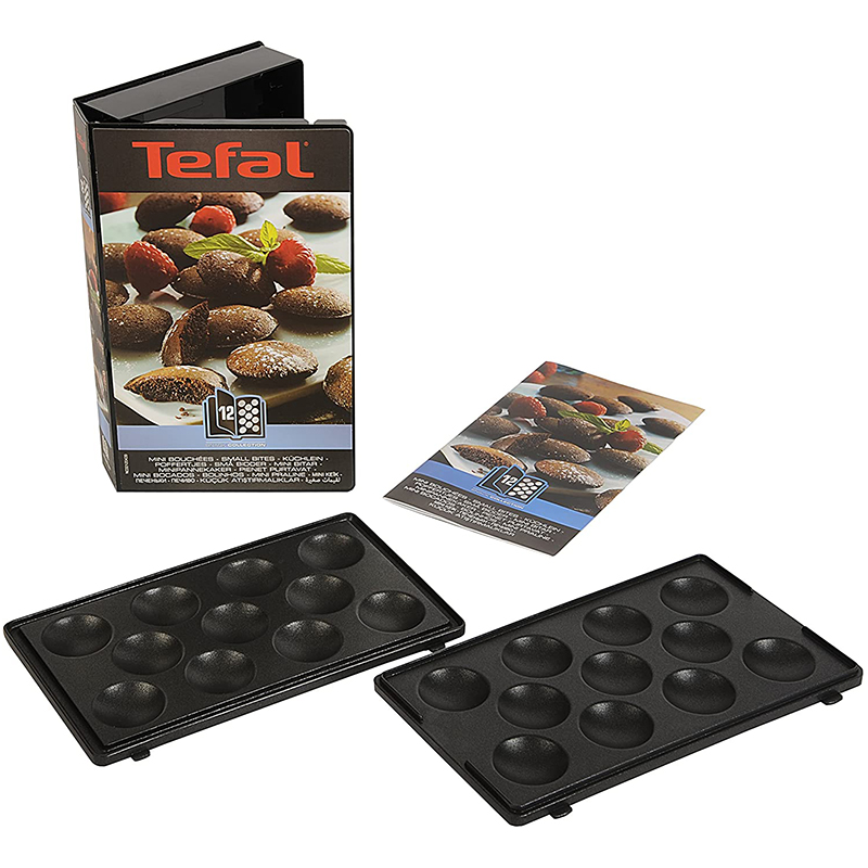Tefal plaque mini bouchee snack xa801212 pour gaufrier - croque-monsieur tefal